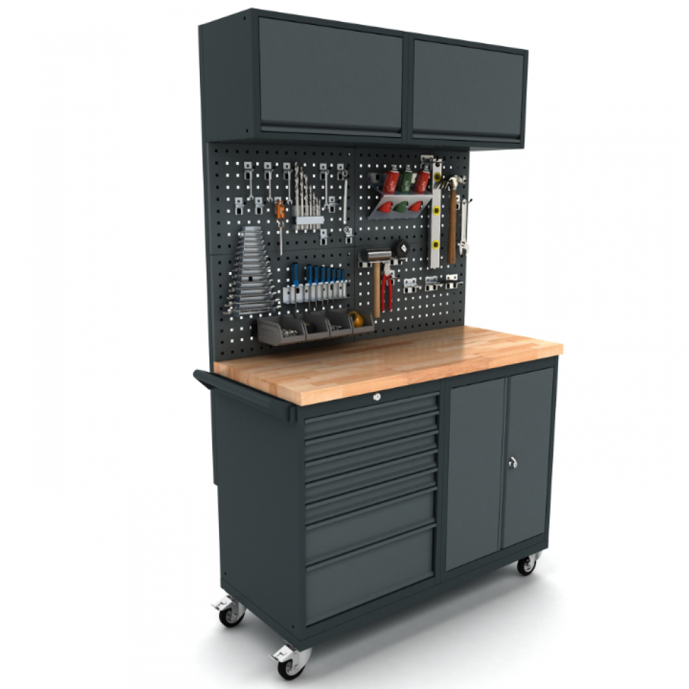 Индустриален мобилен шкаф / кухня Workbench - WBG124M18