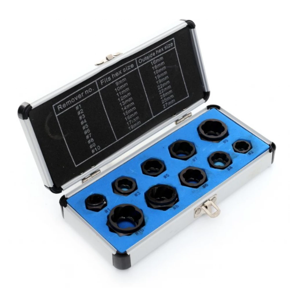 К-кт вложки за отвиване на повредени болтове и гайки 10бр. KD10268