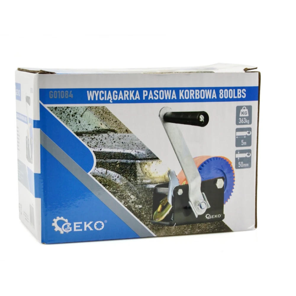 Ръчна лебедка с колан 5 метра 363 кг G01084