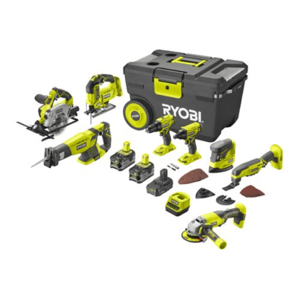 Комплект акумулаторни машини на батерия 18 части Ryobi R18CK8-3552T