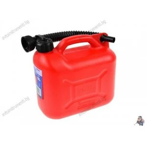 Пластмасова туба за гориво, 5 литра, с гъвкав накрайник