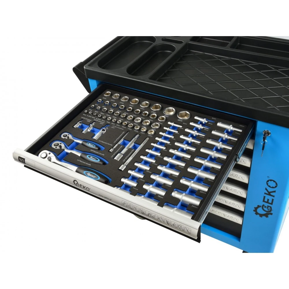 Количка / шкаф за инструменти 243 части 7 чекмеджета G10833