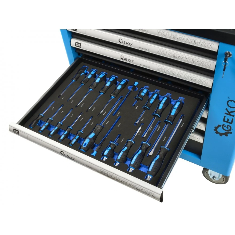 Количка / шкаф за инструменти 243 части 7 чекмеджета G10833