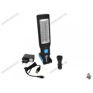 Акумулаторна работна лампа/фенер, 37 диода, разчупена