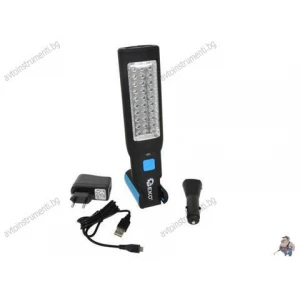 Акумулаторна работна лампа/фенер, 37 диода, разчупена