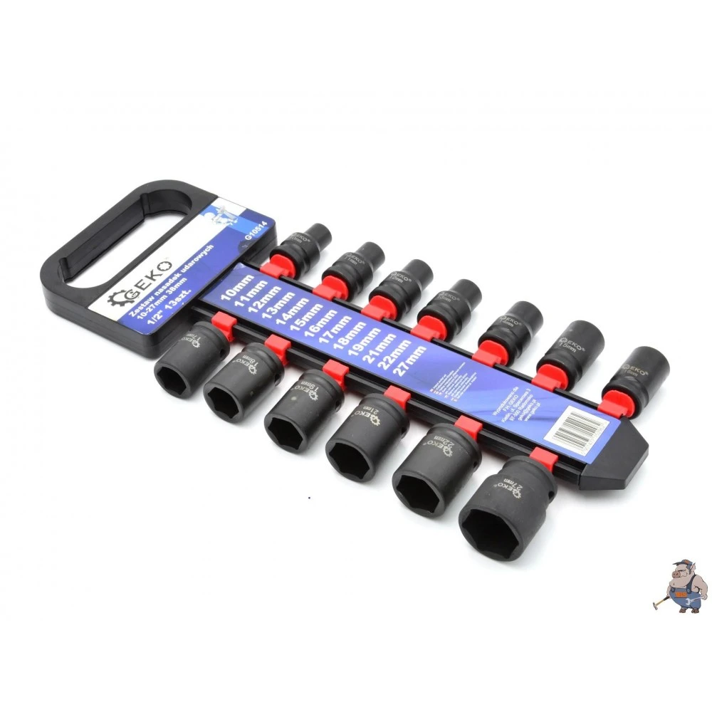 Комплект ударни вложки 1/2, 10-27мм, 38мм, (13бр)