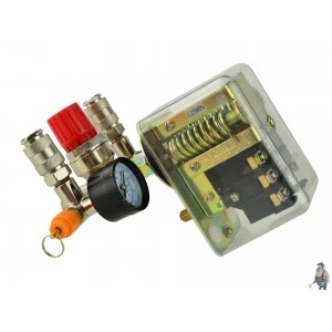 Трифазен Пресостат с манометри и бързи връзки 400V Geko  G80324