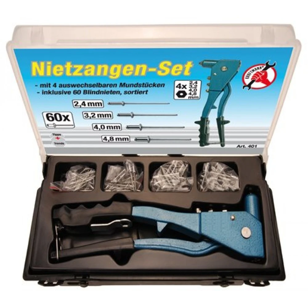 Комплект нитачка и нитове, 61 части BGS Technic