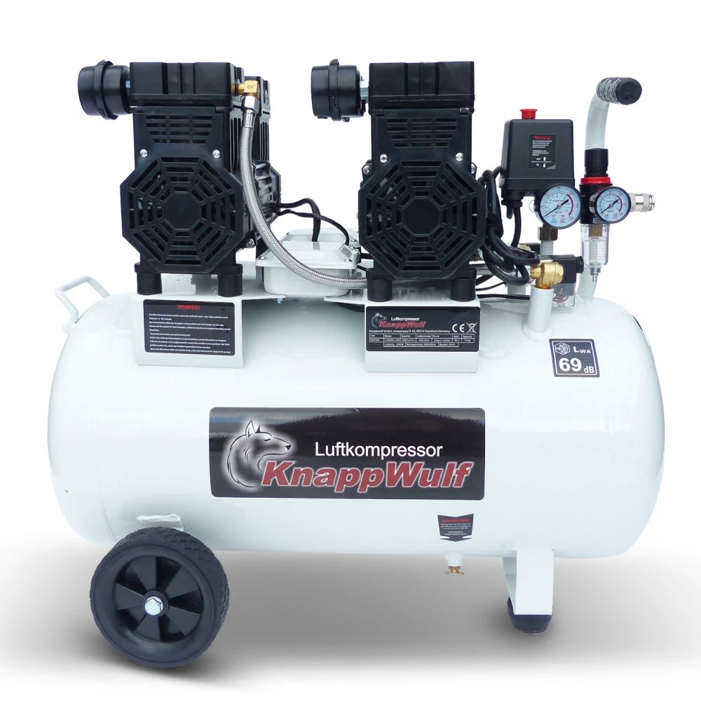 Компресор ОБЕЗШУМЕН / ТИХ ( безмаслен ) 70 литра KW2070
