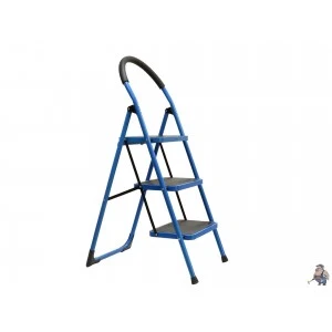 Сгъваема Метална стълба с три стъпала 150 кг Geko - G02436
