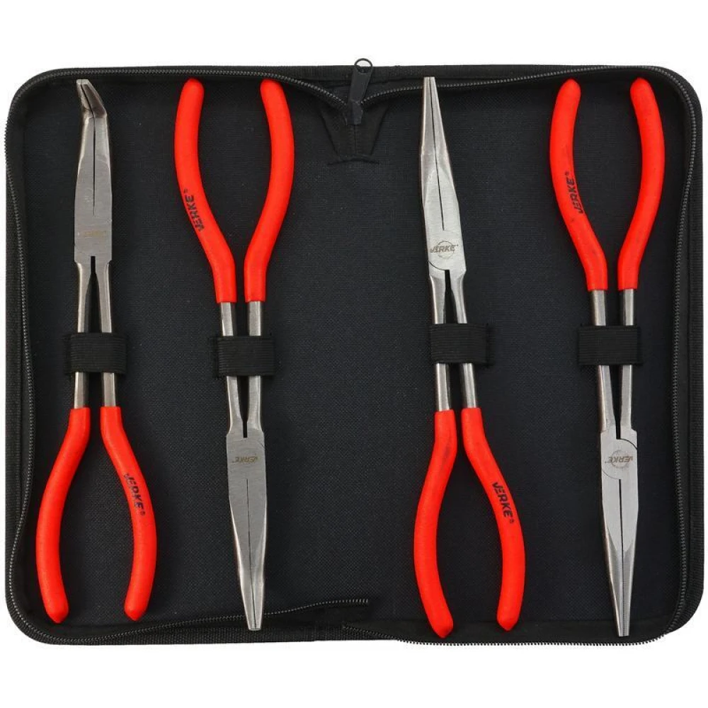 К-кт комбинирани дълги клещи 11 Прави/Извити 4бр.