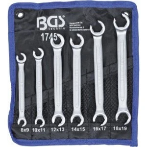 Професионален специализиран комплект рязани ключове за спирачни тръбички, 6 бр. BGS Technic