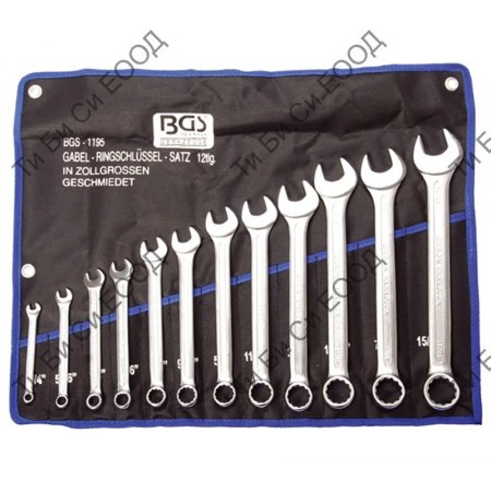 Комплект цолови/инчови звездогаечни ключове 12 части BGS 1195