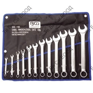 Комплект цолови/инчови звездогаечни ключове 12 части BGS 1195