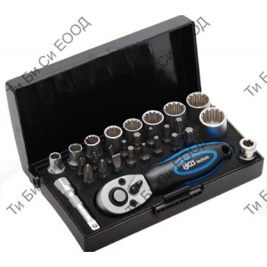 Комплект тресчотка с накрайници (гедоре) 28 части,1/4" BGS Technic