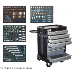 Професионална оборудвана количка за инструменти, 293 инструмента BGS Technic