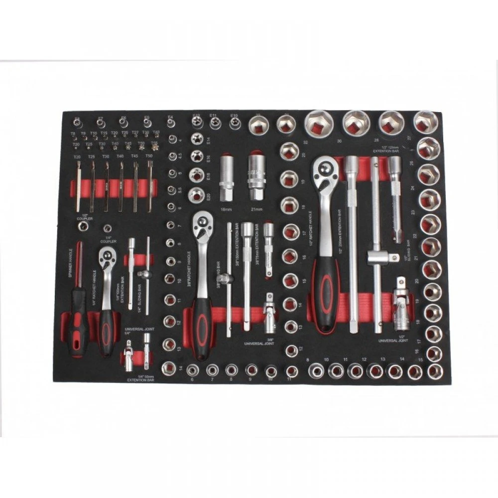 Оборудвана количка за инструменти, 7 отделения, 319 части