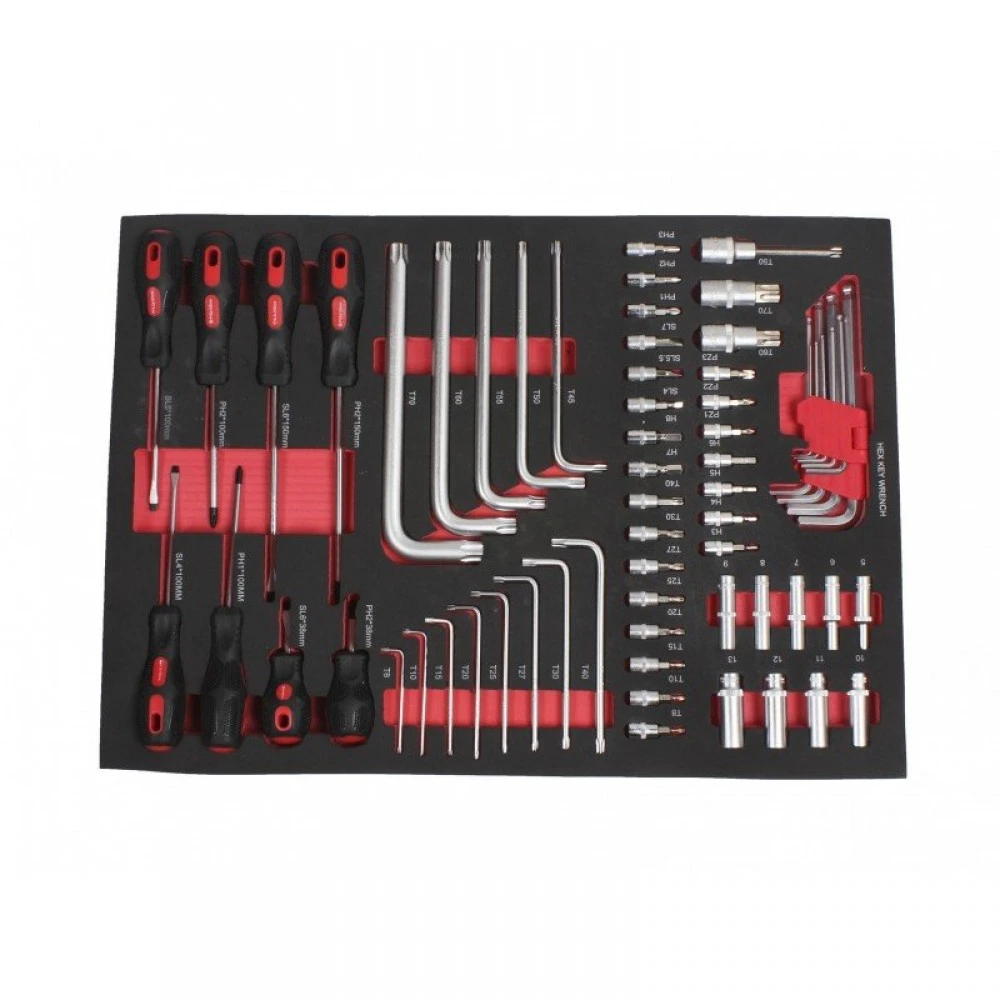 Оборудвана количка за инструменти, 7 отделения, 319 части