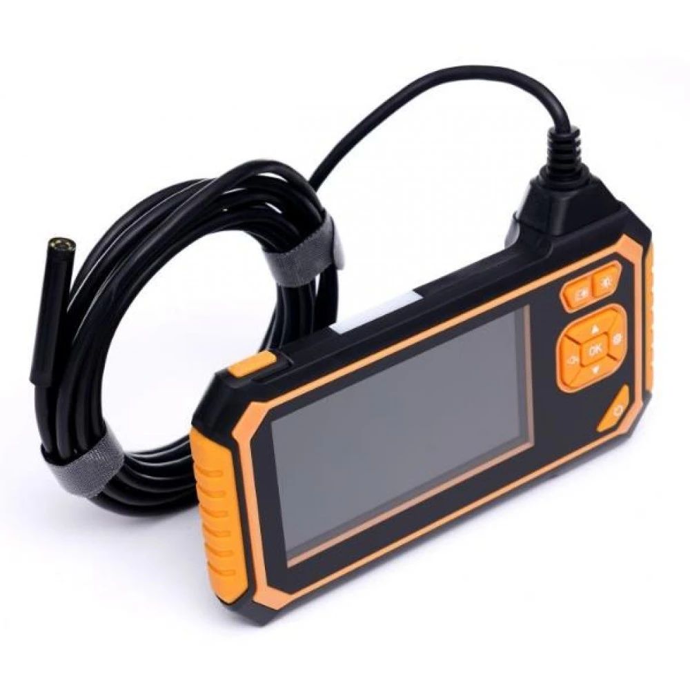 Цифрова LCD инспекционна камера / Ендоскоп с 5м кабел 2600mAh батерия и накрайници - Kraft & Dele KD10413