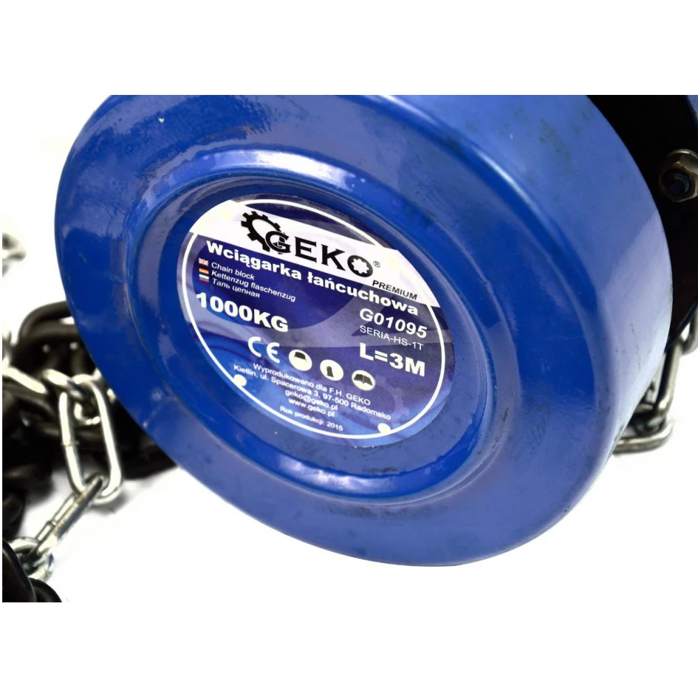 Ръчна верижна лебедка Geko G01095  1 тон, 3 м 