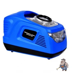 Мини компресор с LED фенерче и манометър - 12V / 230V, 100W - Geko, G01260