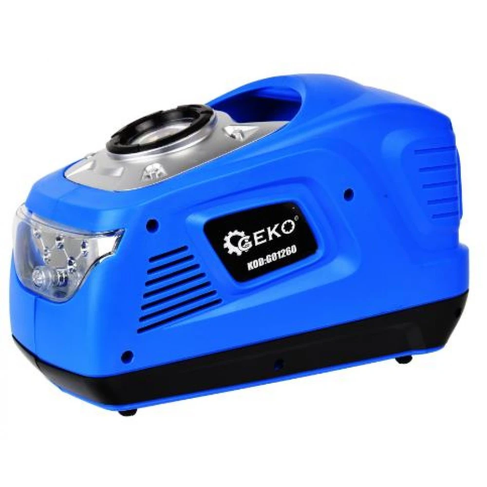 Мини компресор с LED фенерче и манометър - 12V / 230V, 100W - Geko, G01260