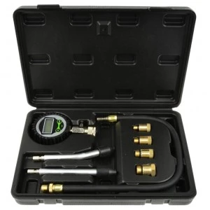 Тестер за налягане на компресия за бензинови двигатели с LCD Дисплей Geko G02509