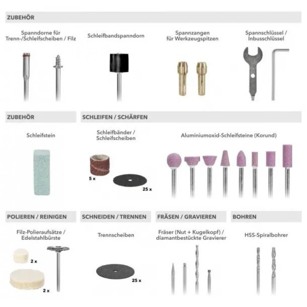 Мултифункционален прав шлайф / Дремел, PMTS 01-230V Trotec 85 части