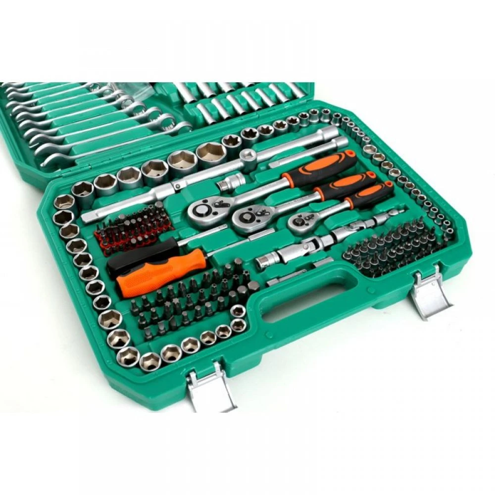 Професионален к-кт инструменти тип Гедоре 216 части Хидравличен крик за мотори ATV 680кг Kraft & Dele KD353 KD307