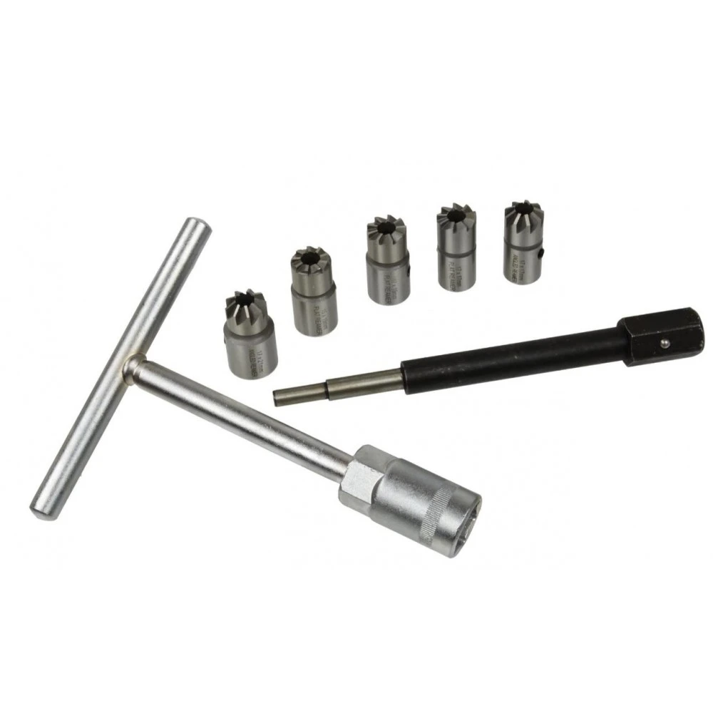 Комплект фрезери за почистване леглата на инжекторни дюзи G02657 / 7 части в куфар / Geko