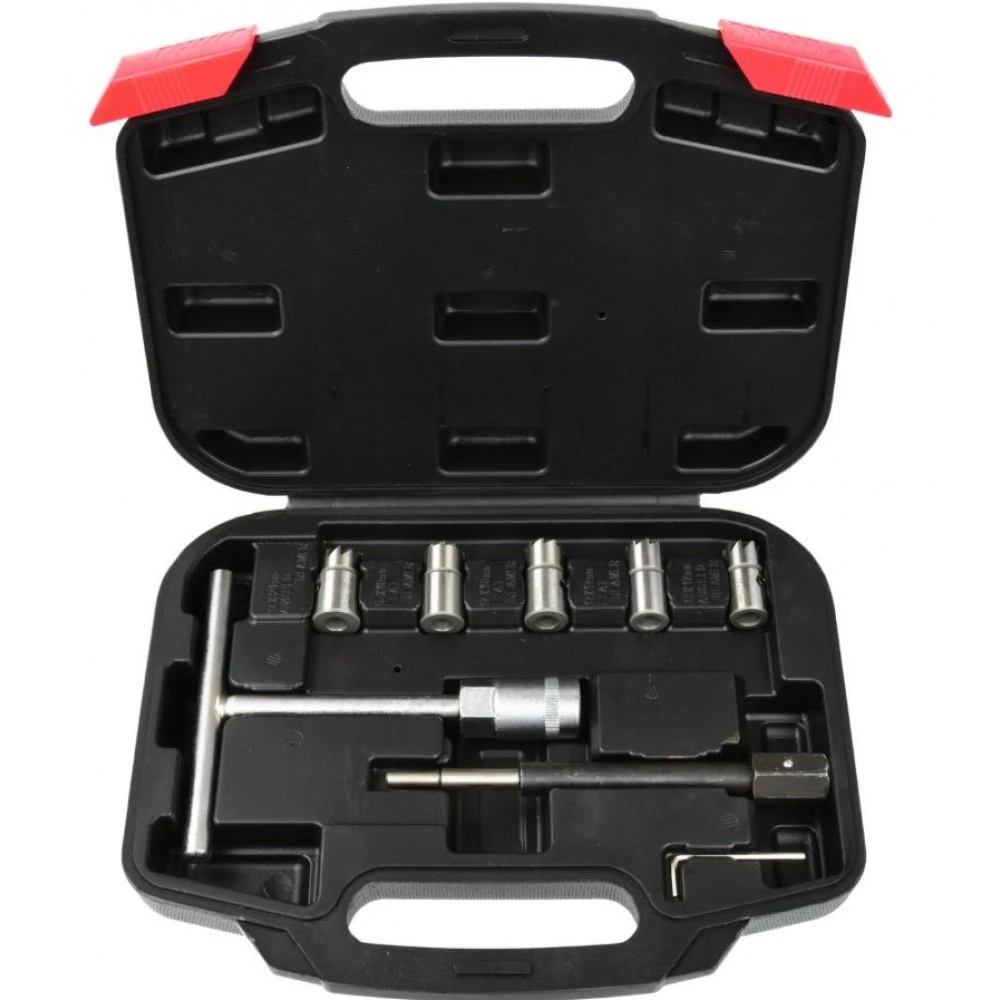 Комплект фрезери за почистване леглата на инжекторни дюзи G02657 / 7 части в куфар / Geko