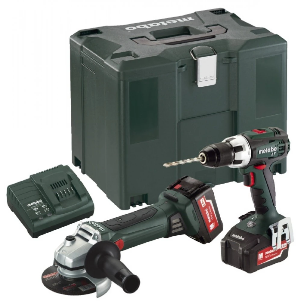 Винтоверт и ъглошлайф акум. к-кт  METABO Combo Set 2.4.1 18 V BS LT + W 125 2x4.0AH
