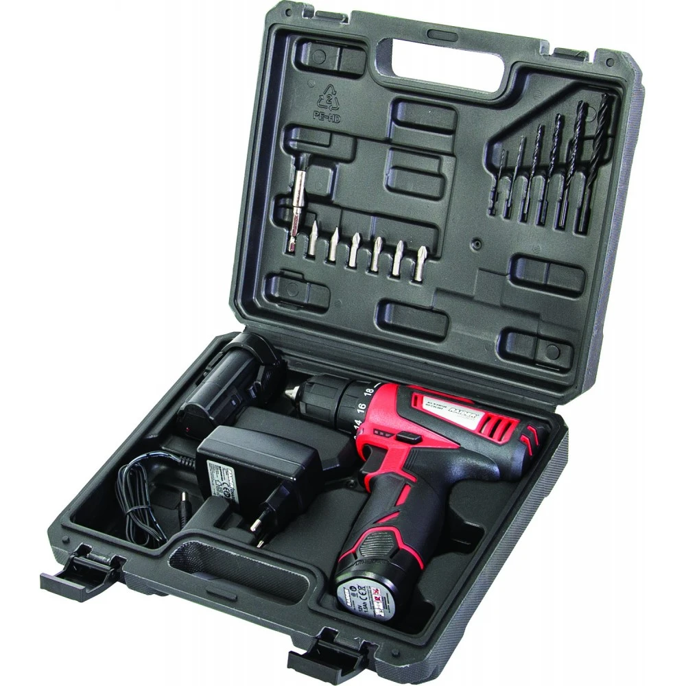 Бормашина акум. 12V 2-ск. 2x1.5Ah 1h аксесоари куфар RDP-CDL09T