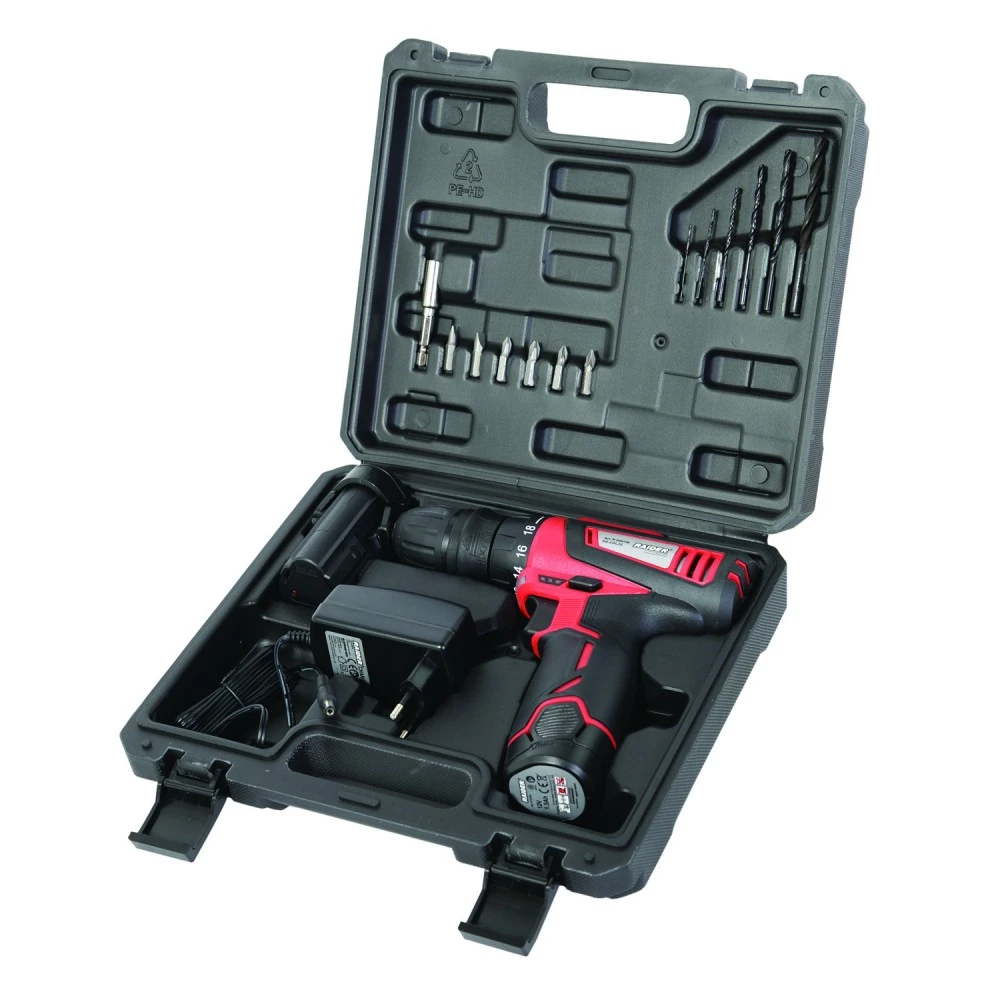 Акумулаторен винтоверт 12V 2x1.5Ah 28Nm в куфар с аксесоари RD-CDL26