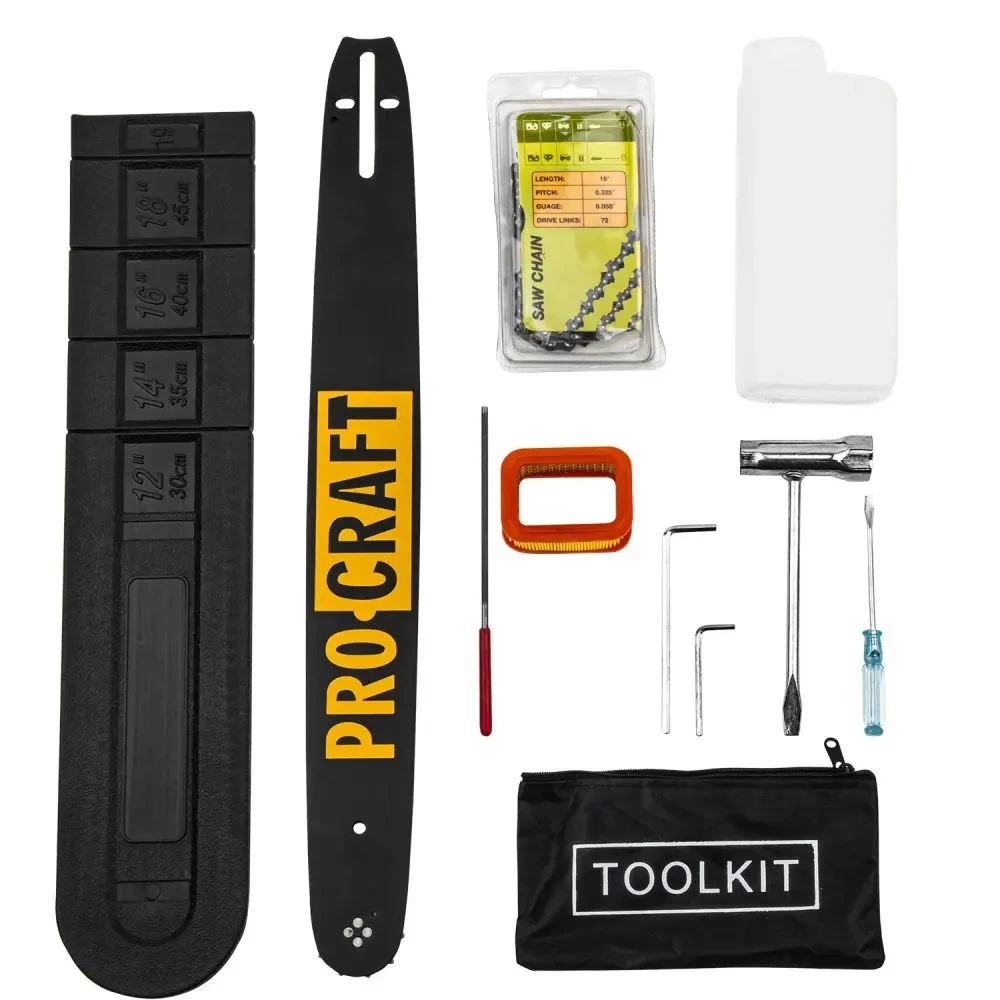 3.8HP бензинова резачка, 45 cm шина, 52 cm³, 3200 оборота, консумация 750 мл. в час, резервоар 550 мл. - K450L