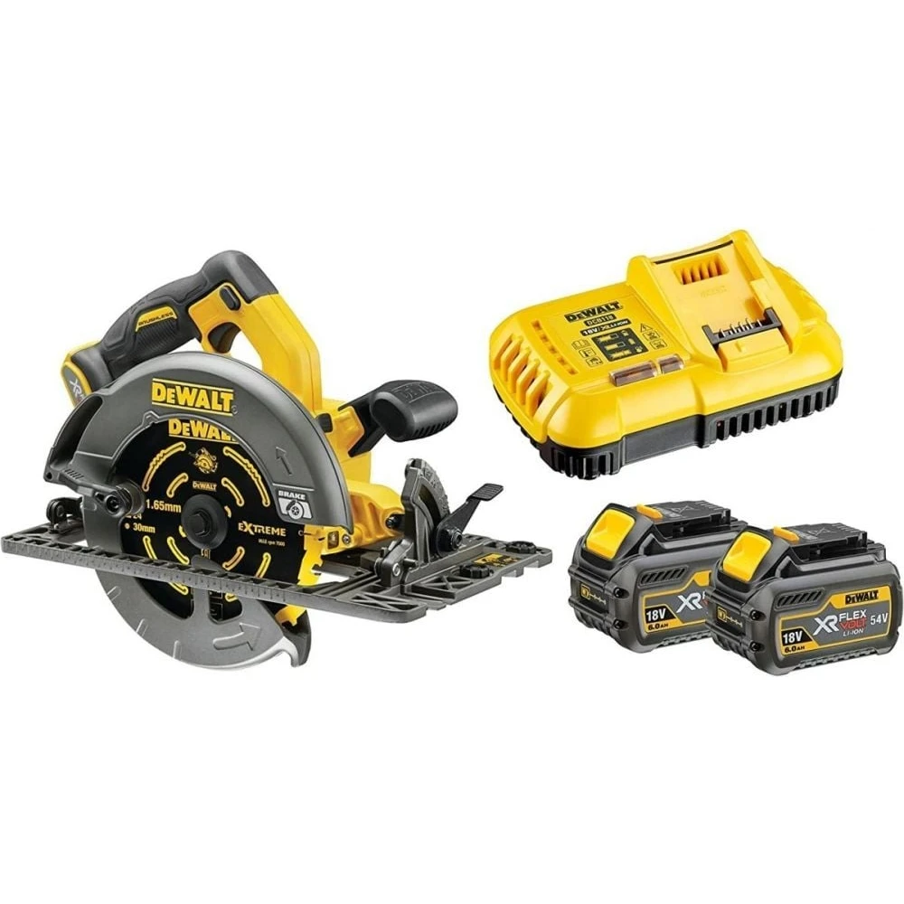 Акумулаторен безчетков, циркуляр, QW, ф 190, 54 V, DeWalt DCS576T2