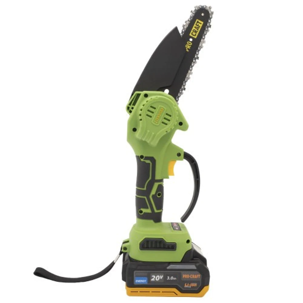 Акумулаторен безчетков верижен трион 6″ с 2 бр шини, 2 бр вериги, 1 бр батерия 3Ah и 1 бр зарядно - PKA22Li