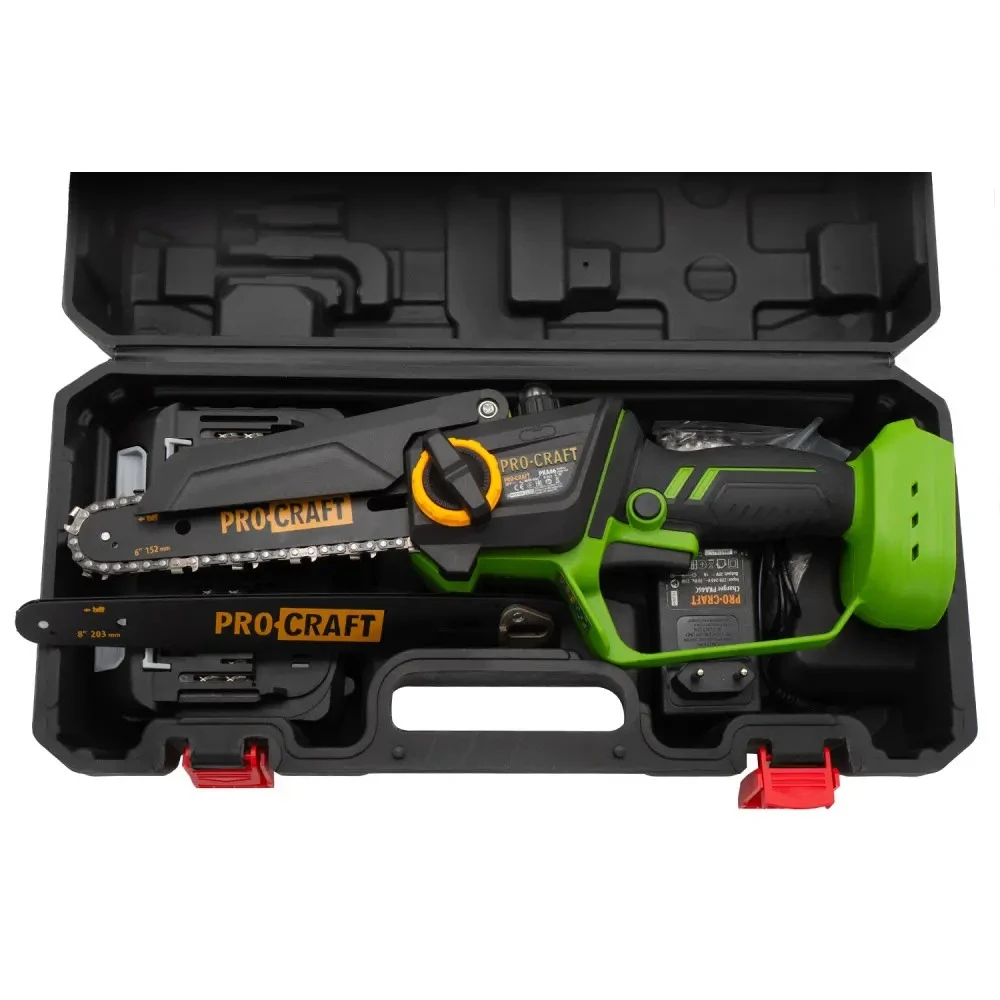 Акумулаторен безчетков верижен трион с 2 бр шини, 2 бр вериги, 2 бр батерия и 1 бр зарядно - PKA46