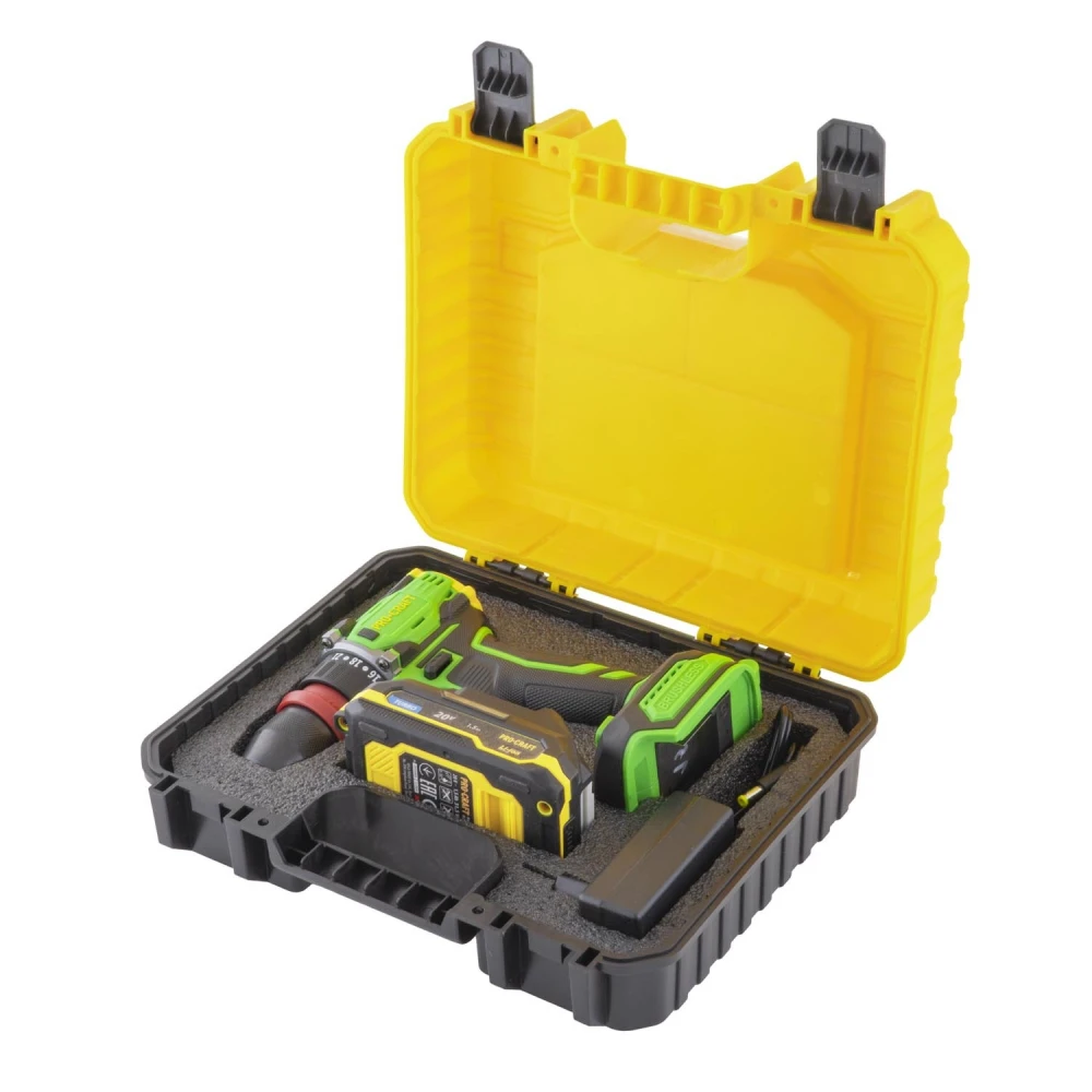 Акумулаторен безчетков винтоверт 20V, сменяем метален патронник 10 мм, една батерия 1.5Ah, куфар, зарядно - PA18ProDFR