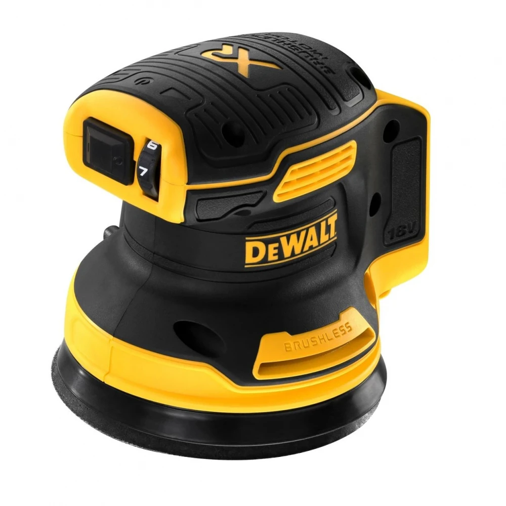 Акумулаторен ексцентършлайф, безчетков, 18V, ф 125 мм, DeWalt DCW210NТ