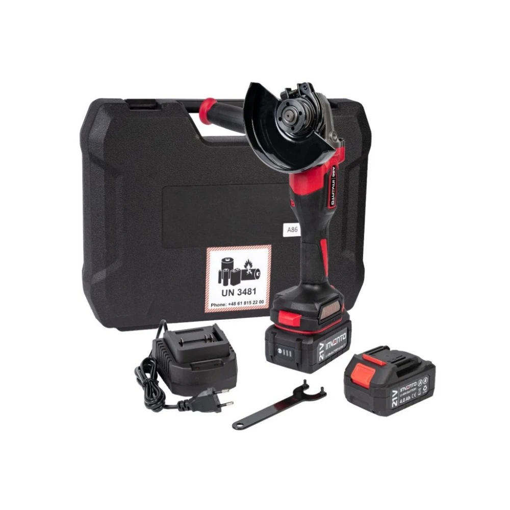 Акумулаторен ъглошлайф 5" - комплект в куфар 2× 4 Ah, зарядно - PXA86