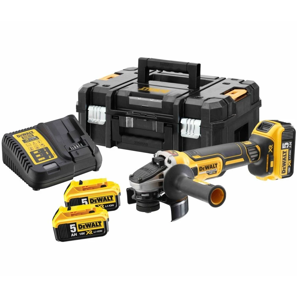 Акумулаторен ъглошлайф, безчетков, Li-Ion 18V, 5Ah, 9000 оборота, ф 125 мм, DeWalt DCG405P3