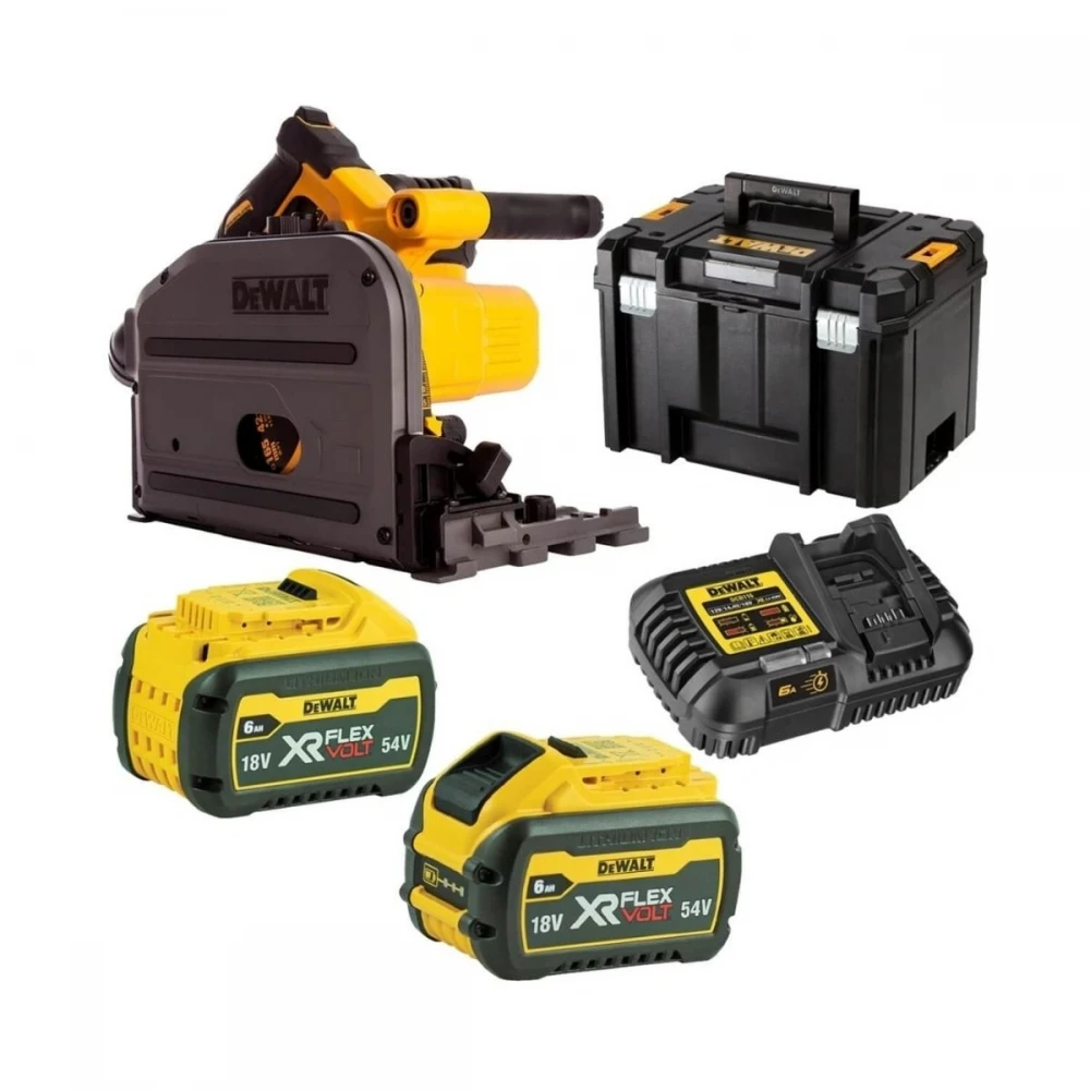 Акумулаторен потапящ се циркуляр 54V/18V, 165 мм, DeWalt DCS520T2