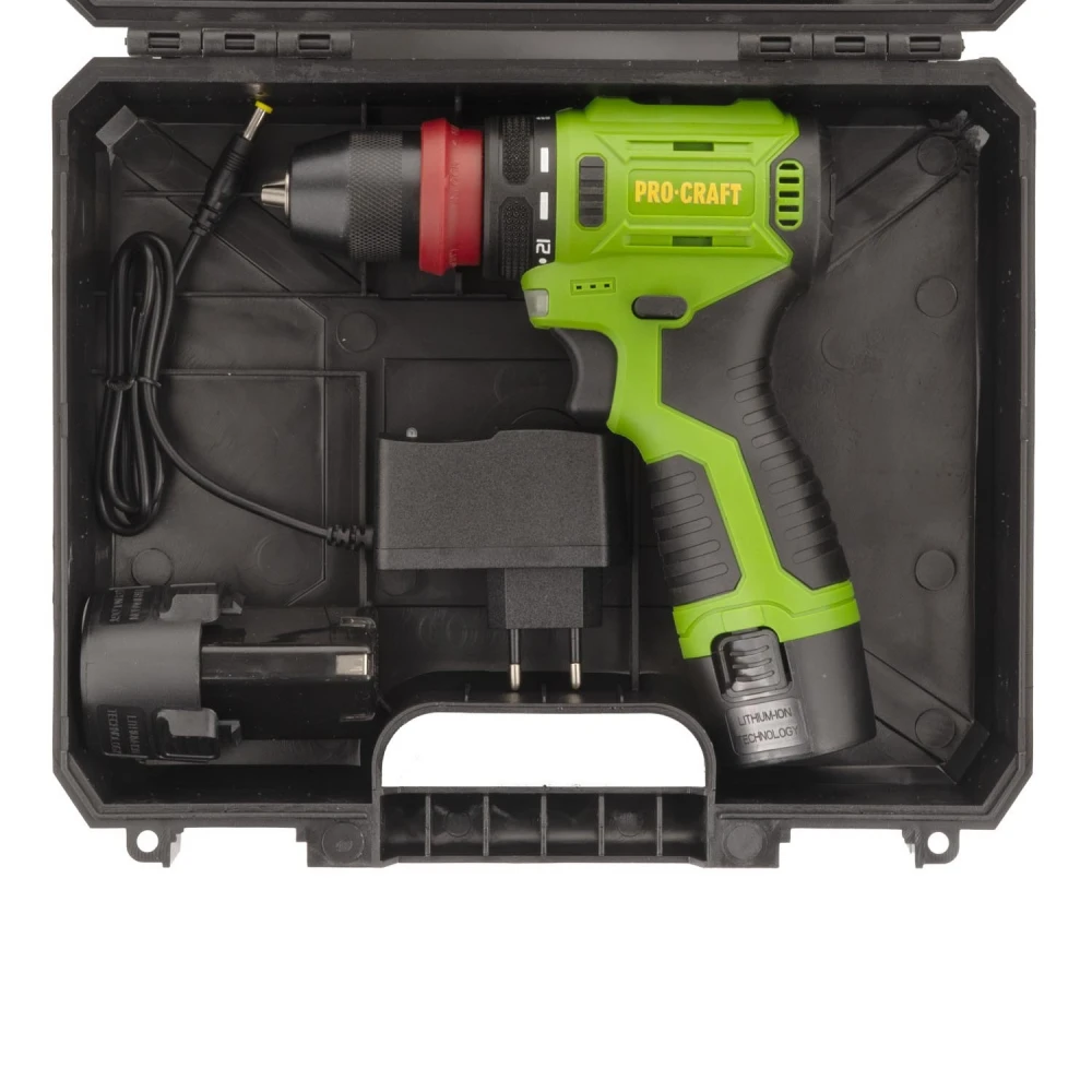 Акумулаторен винтоверт 12V, сменяем метален патронник, 2 бр. батерии 12V 2Ah, зарядно, куфар - PA12Pro DFR-2b-c