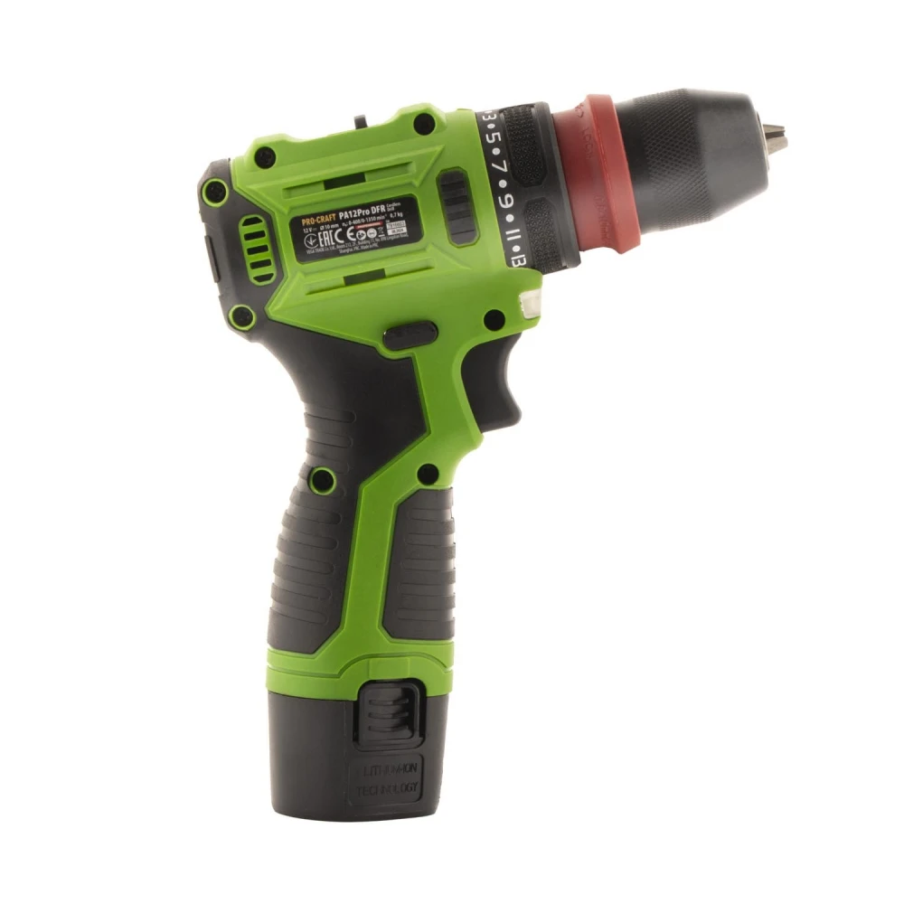 Акумулаторен винтоверт 12V, сменяем метален патронник, 2 бр. батерии 12V 2Ah, зарядно, куфар - PA12Pro DFR-2b-c