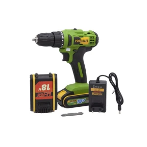 Акумулаторен винтоверт, 2 батерии 18V, 1.5Ah, 0-350/0-1300 об/мин, 2 работни скорости, зарядно, в картонена опаковка - PA18C