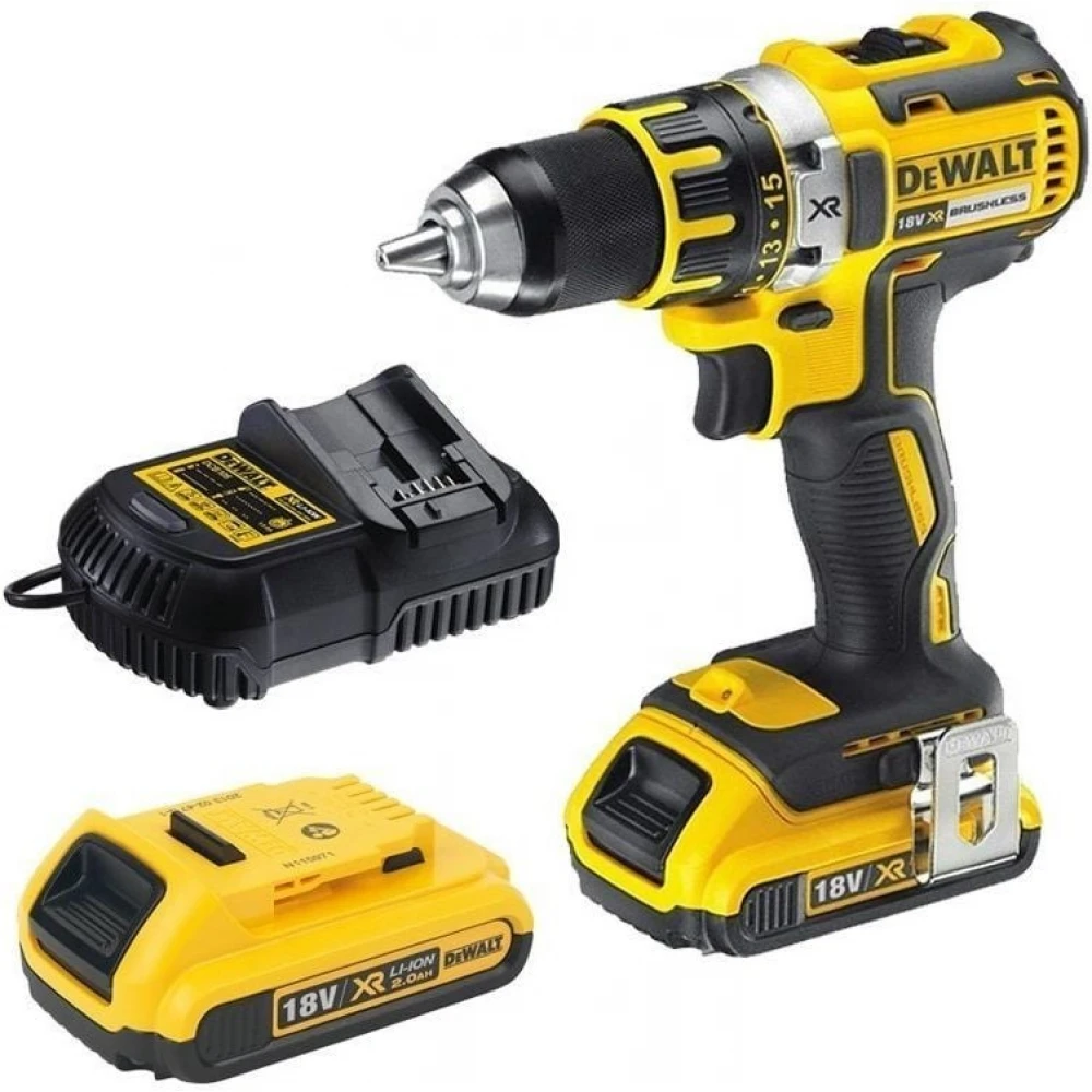 Акумулаторен винтоверт – бормашина, 2 батерии 18V / 2.0Ah / зарядно и куфар, DeWalt DCD790D2