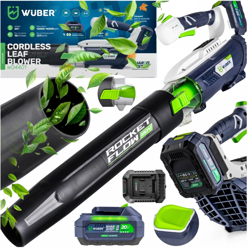Акумулаторна духалка за листа 20V, 137 км/ч. 4.0 Ah - W04401