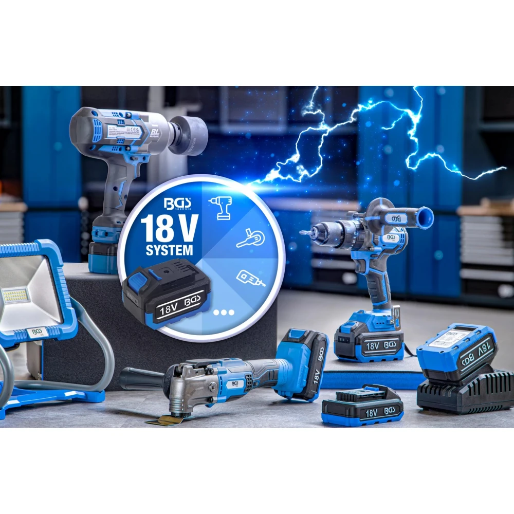 Акумулаторна LED работна лампа, сгъваема, 18V - BGS7375