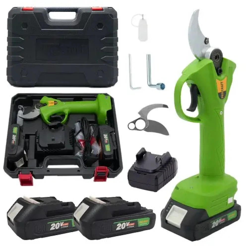 Акумулаторна лозарска ножица, 20V Li-Ion, 2 Ah, с 2 батерии и зарядно - ES20Li